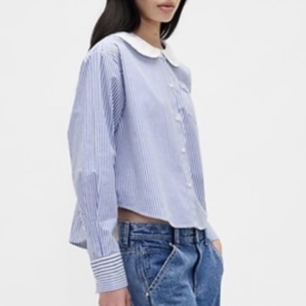 Gap x Sandy Liang Poplin Oversized Shirt XS NWT - Picture 3 of 4